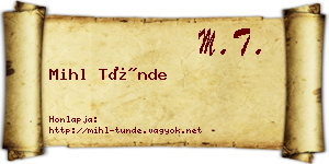 Mihl Tünde névjegykártya